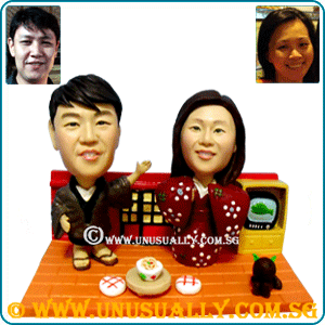 Custom 3D Lovely Japanese Couple In Kimono Attires Figurines